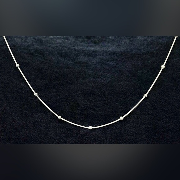 Italian Sterling Silver Satellite Box Chain Necklace (16”) - Picture 2 of 5